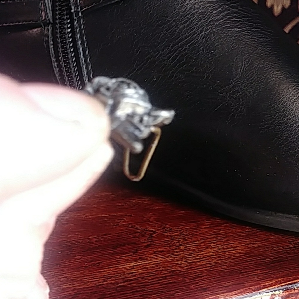 ANTIQUE Pewter Rose Shoe Clip-Rare SHOE JEWELRY Unique Mid Century - Picture 3 of 5